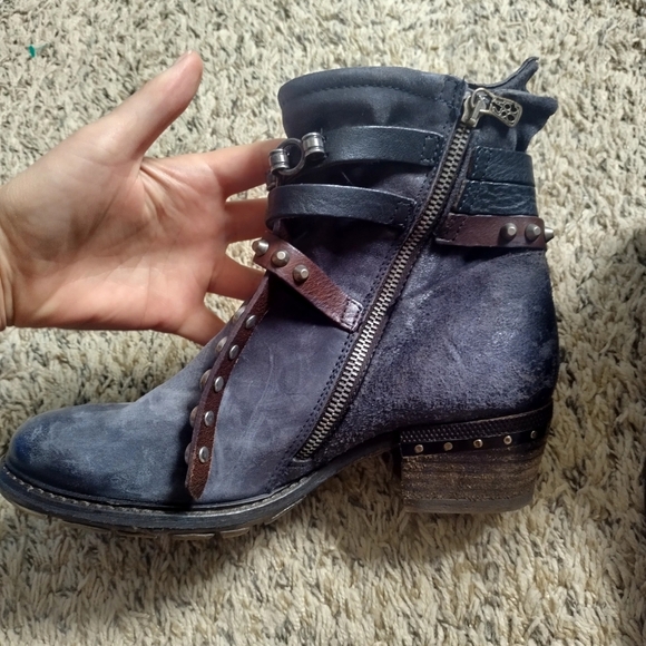 A.S. 98 Chester Distressed Moto Boot in nebbia Sz 39/9 - Picture 4 of 8